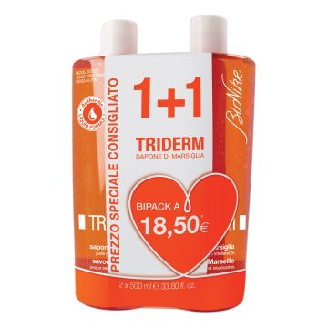 Triderm sapone di marsiglia bipack 2 flaconi da 500 ml