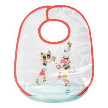 Bebe confort bavaglia in tessuto con tasca raccogli briciole in plastica