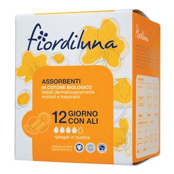 Fiordiluna assorbenti giorno con ali in puro cotone biologico