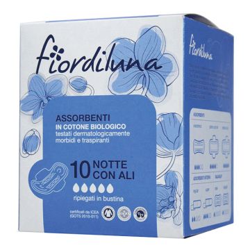 Fiordiluna assorbenti notte con ali in puro cotone biologico