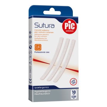 Pic Cerotti Sutura 6x100mm 10 Pezzi