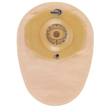 Sacca per colostomia welland aurum profile colo midi opaca ritagliabile diametro 13-35 mm inizio convessita' 35 mm 10 pezzi