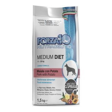 Forza10 medium diet low maiale con patate 1,5 kg crocchette per cani