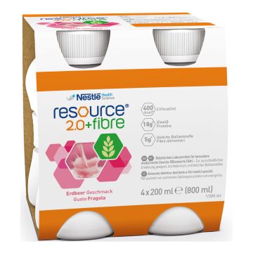 Resource junior fibre fragola 200 ml 4 pezzi