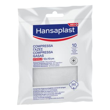 Hansaplast garza compressa 10 x 10 cm 10 pezzi