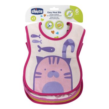 Chicco Bavaglini Pappa 6+ Mesi Colore Rosa 1 Pezzo