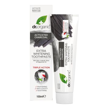 Dr organic charcoal carbone attivo toothpaste dentifricio 100 ml