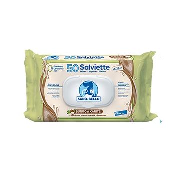 Sano e belle salviettine detergenti burro di karite' maxi 50 pezzi