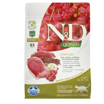 Farmina Gatto N&D Quinoa Urinary Anatra, Quinoa, Mirtillo & Camomilla 300 Gr