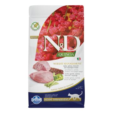 Farmina Gatto N&D Quinoa Weight Management Agnello, Quinoa, Broccoli & Asparagi 1,5 Kg