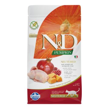 N&d pumpkin feline neutered quail pumpkin and pomegranate adult 1,5 kg
