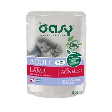 Oasy Gatto Bocconcini In Salsa Adulto Agnello 85 Gr