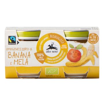 Baby food bio omogeneizzato banana/mela 2 x 80 g