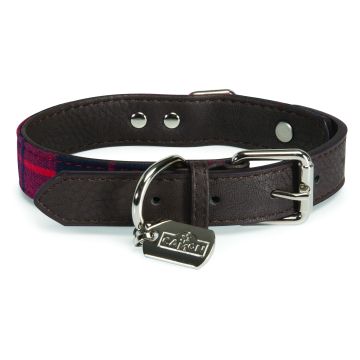 Camon Cane Collare Tartan 25 Mm X 480 Mm Rosso