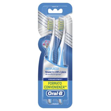 Oral-B Spazzolino Manuale Pro Expert Cross Action Anti-Placca Medio 2 Pezzi