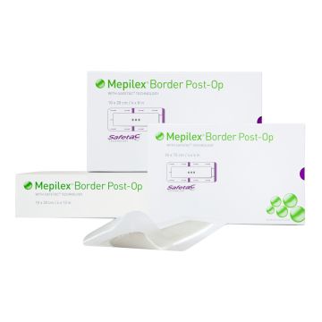 Medicazione in schiuma di poliuretano mepilex border post operatoria assorbente bordo integrato strato di contatto in silicone morbido 10x25 cm 5 pezzi