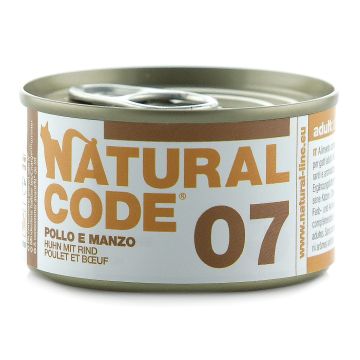 Natural Code Gatto Lattina (07) Adulto Pollo & Manzo 85 Gr