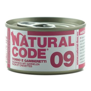 Natural Code Gatto Lattina (09) Adulto Tonno & Gamberetti 85 Gr