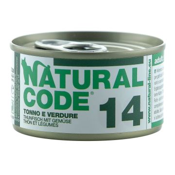Natural Code Gatto Lattina (14) Adulto Tonno & Verdure 85 Gr