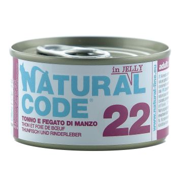 Natural Code Gatto Lattina (22) Adulto Tonno & Fegato Di Manzo 85 Gr
