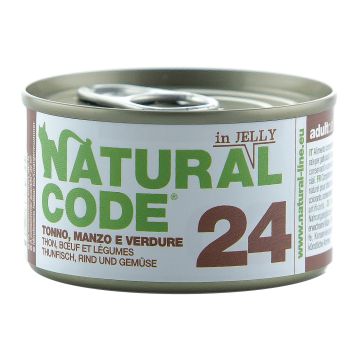 Natural Code Gatto Lattina (24) Adulto Tonno, Manzo & Verdure 85 Gr