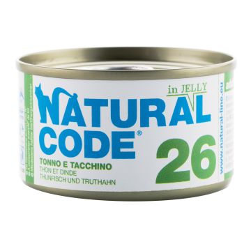 Natural Code Gatto Lattina (26) Adulto Tonno & Tacchino 85 Gr
