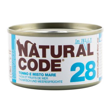 Natural Code Gatto Lattina (28) Adulto Tonno & Misto Mare 85 Gr