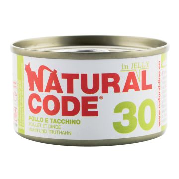 Natural Code Gatto Lattina (30) Adulto Pollo & Tacchino 85 Gr