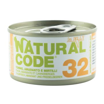 Natural Code Gatto Lattina (32) Adulto Tonno & Mirtilli 85 Gr