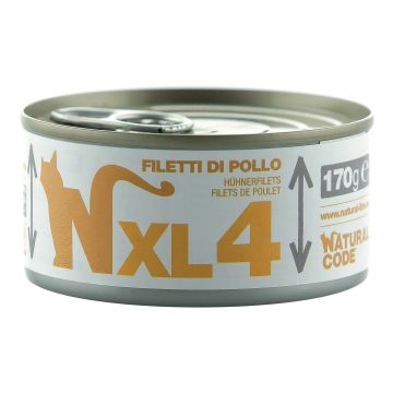 Natural Code Gatto Lattina Xl (04) Adulto Filetti Di Pollo 170 Gr