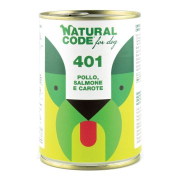Natural code 401 for dog pollo salmone e carote