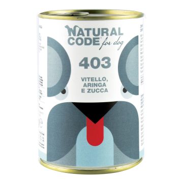 Natural code 403 for dog vitello aringa e zucca