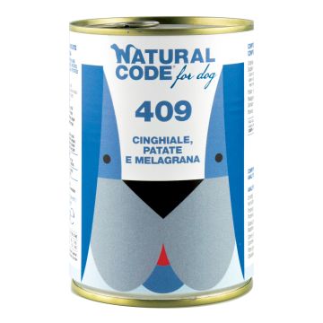 Natural code 409 for dog cinghiale patate e melograno Natural code 409 for dog cinghiale patate e melograno