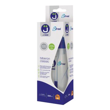 J bimbi b free classic 330 ml biberon in pp con canula anticoliche e tettarella in silicone