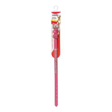 Collare con strass pelle fuxia 12 x 380 mm Collare con strass pelle fuxia 12 x 380 mm
