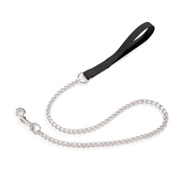Camon Cane Guinzaglio In Nylon Con Catena 3 Mm X 80 Cm Nero
