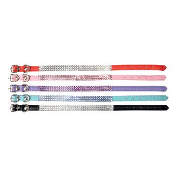 Kit collari per cani in similpelle con strass assortiti
