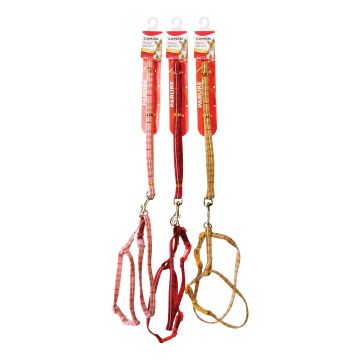 Pettorina + guinzaglio in velluto tartan 10 x 1200 mm Pettorina + guinzaglio in velluto tartan 10 x 1200 mm