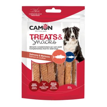 Snacks salmon strips & fishskin 80 g