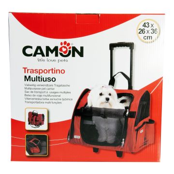 Camon Trasportino Trolley "Max" 43X26X36 Cm Rosso