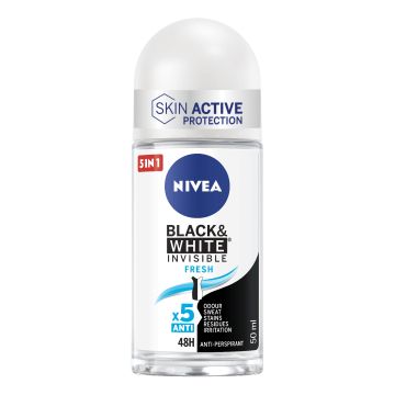 NIVEA - Invisible for Black & White Fresh - Deodorante Roll-On 50 ml