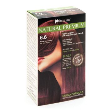 Natural premium 6.6 biondo scuro rosso tinta permanente in crema