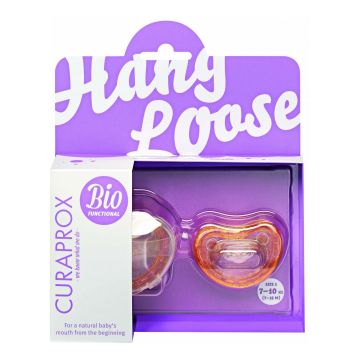 Curaprox baby succhietto 2 pezzi tg 1 colore arancio + scatola per igienizzazione