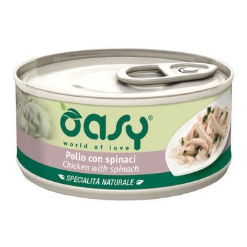 Oasy Gatto Specialita' Naturali In Lattina Adulto Pollo & Spinaci 70 Gr