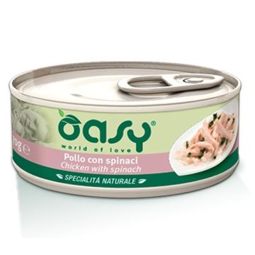 Oasy Gatto Specialita' Naturali In Lattina Adulto Pollo & Spinaci 150 Gr