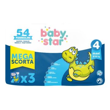 Pannolino babystar megascorta taglia 4 54 pezzi