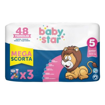 Pannolino babystar megascorta taglia 5 48 pezzi