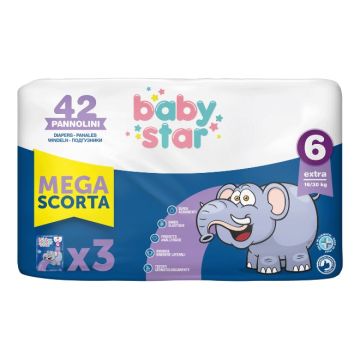 Pannolino babystar megascorta taglia 6 42 pezzi