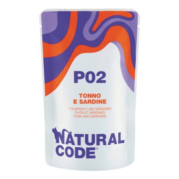 Natural Code Gatto Busta (P02) Adulto Tonno & Sardine 70 Gr