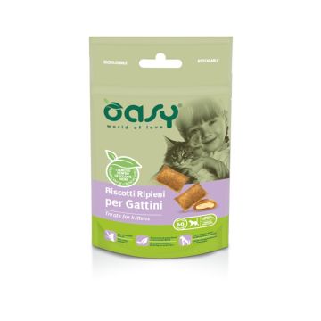 Oasy Gatto Snack Biscotti Ripieni Kitten Pollo 60 Gr